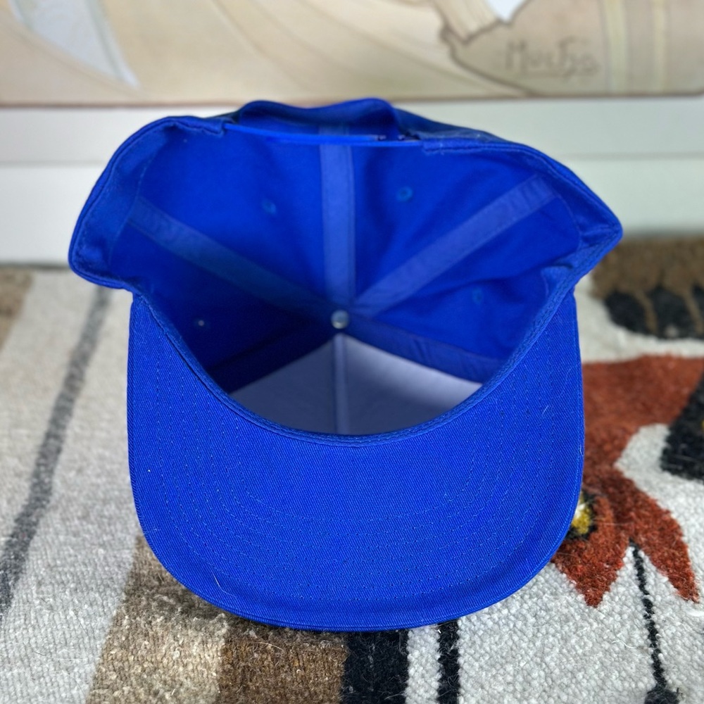 Unisex Lake Tahoe Topo Map Leather Patch Blue Trucker Baseball Snap Back Hat - Picture 6 of 6